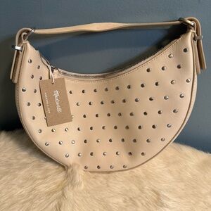 The Essential Top Handle Ecru Leather Mini Bag